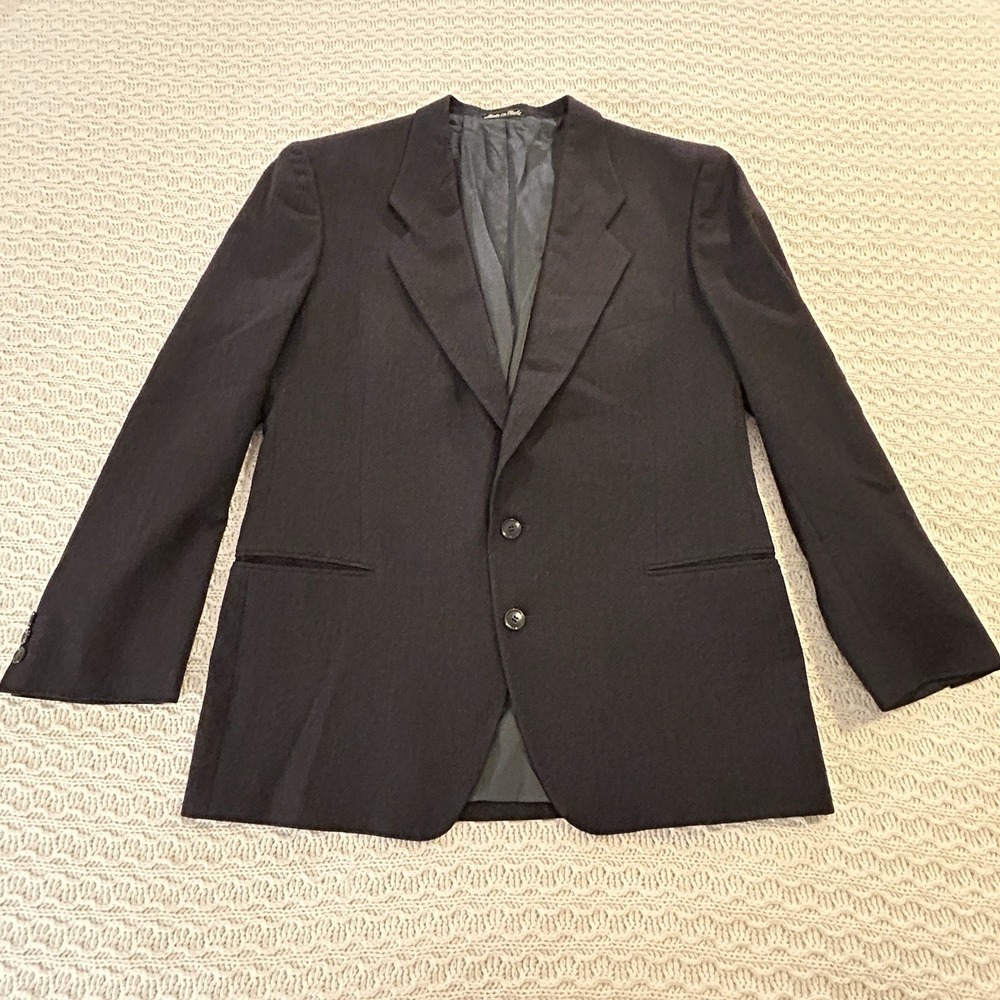 Mani By Georgio Armani Pure Virgin Wool Blazer 42 Regular Black